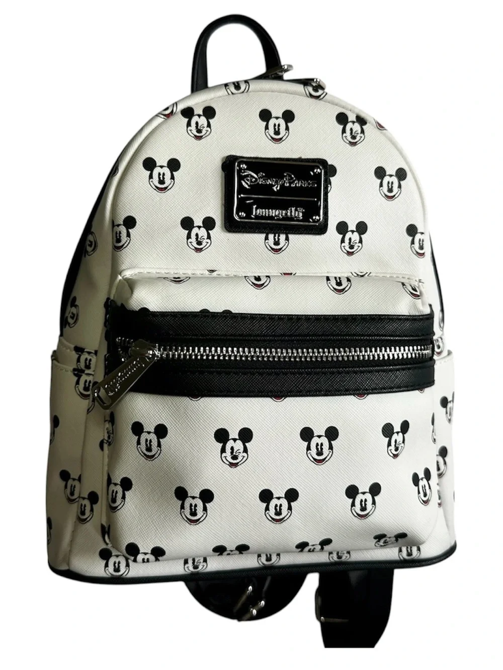 Loungefly Disney White & Black Mickey Mouse Faces Disney Parks Mini Backpack